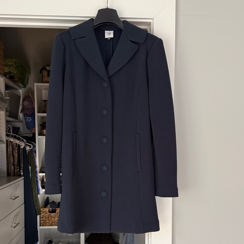 Cabi Women's Navy Single-Breasted modal/poly blend Coat